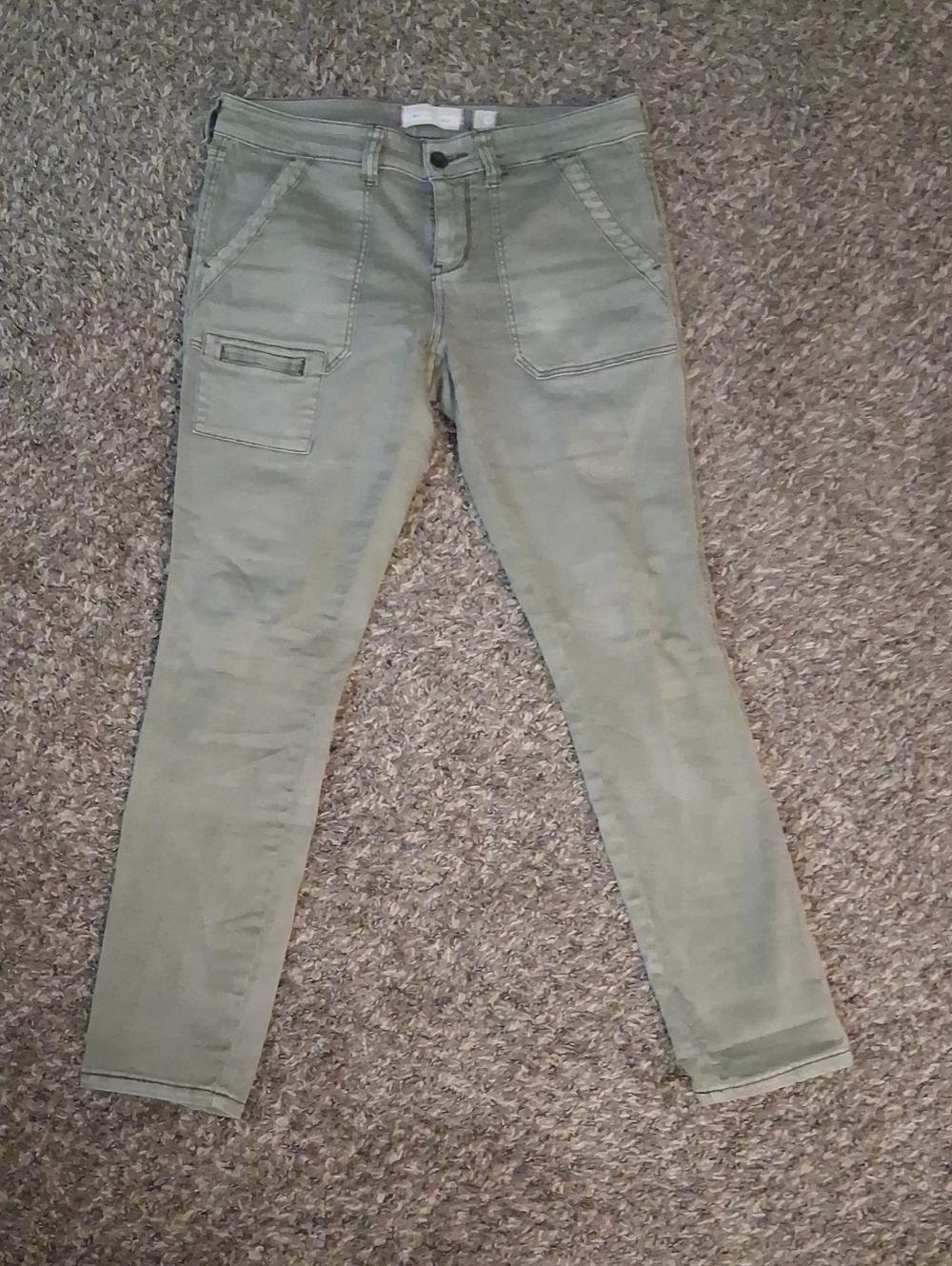 Anthropologie Olive Skinny Cargo Ankle Pants